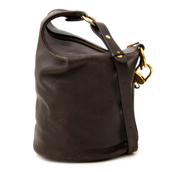 Delvaux Brown Zipper Bucket Bag Labellov Buy and Sell Authentic Luxury