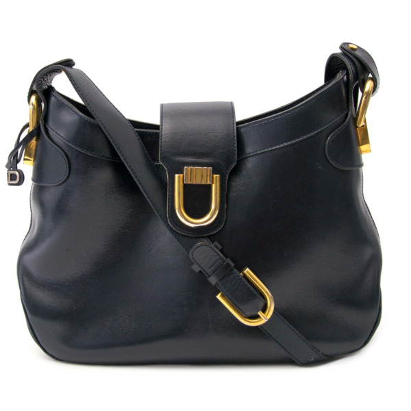 Delvaux Vintage Blue Leather Shoulder Bag Labellov Buy and Sell