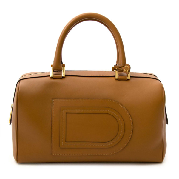 Delvaux Cognac Louise Boston Bag Labellov Buy and Sell Authentic Luxury