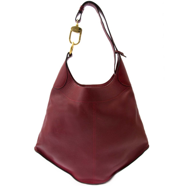 Delvaux Burgundy Leather Satan Shoulder Bag Labellov Buy and Sell ...