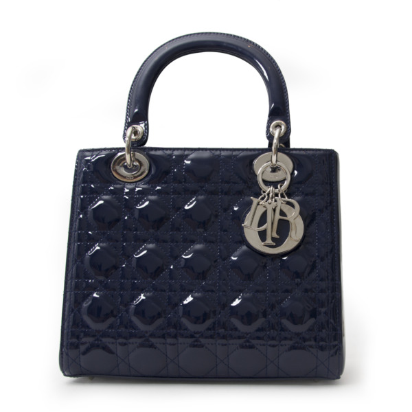 Christian Dior Blue Patent Lady Dior Labellov Buy and Sell Authentic Luxury