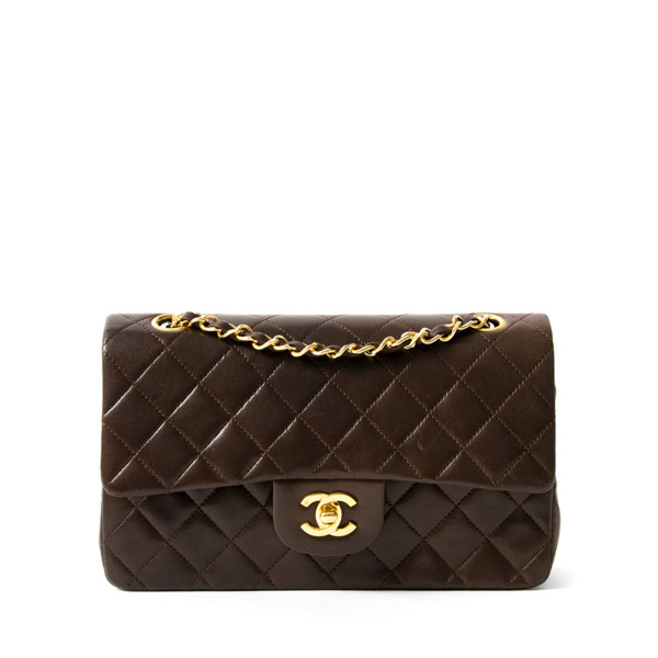 Chanel Classic Double Flap Bag Small Black Lambskin Leather – The Hosta