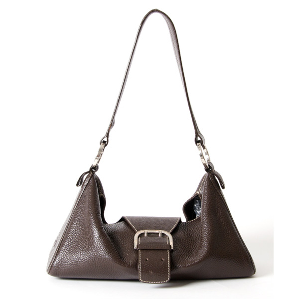 【関税＆送料込み】Tod'S Brown Shoulder Bag With Two Top Ha 806_tod_s_brown_leather_should