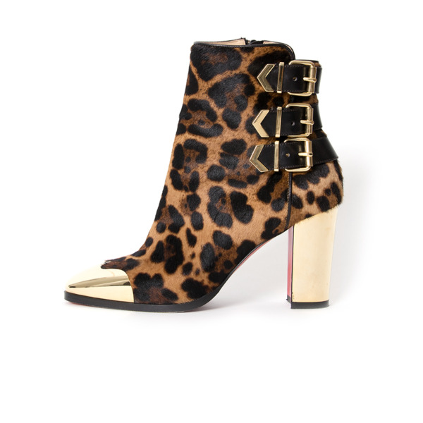 Louboutin Ankle Boots Leopard Print Labellov Buy and Sell Authentic Luxury
