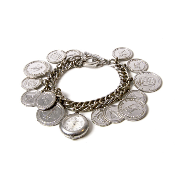 Burberry Lady s Sterling Silver Coin Charm Bracelet Watch BU5220 Labellov Buy and Sell Authentic Luxury