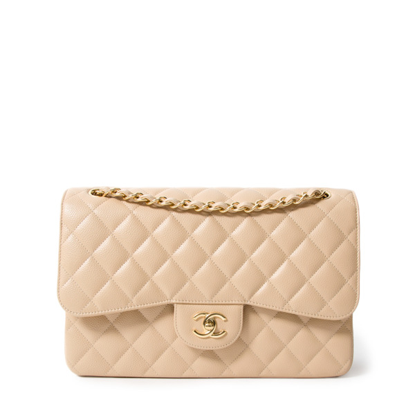 Chanel Nude Caviar Jumbo Double Flap Bag ○ Labellov ○ Buy and