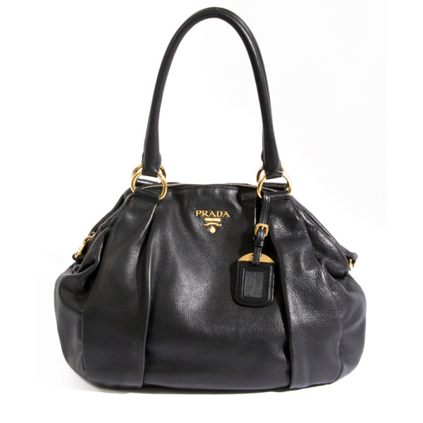 Prada Black Leather Top Handle Bag ○ Labellov ○ Buy and Sell Authentic  Luxury