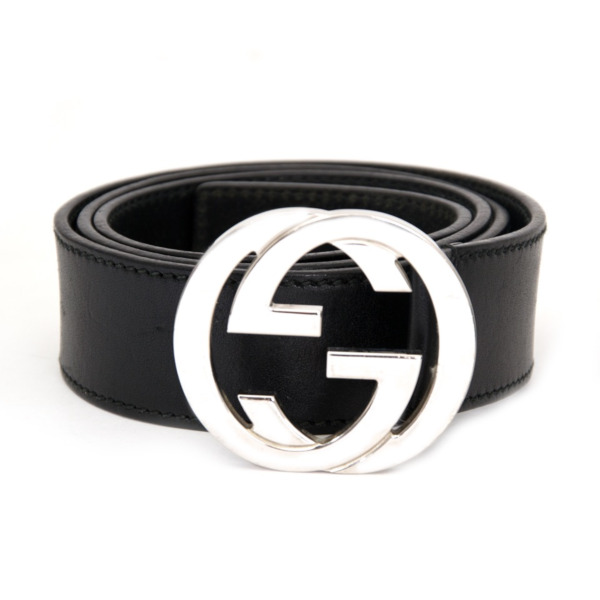 gucci belt black silver