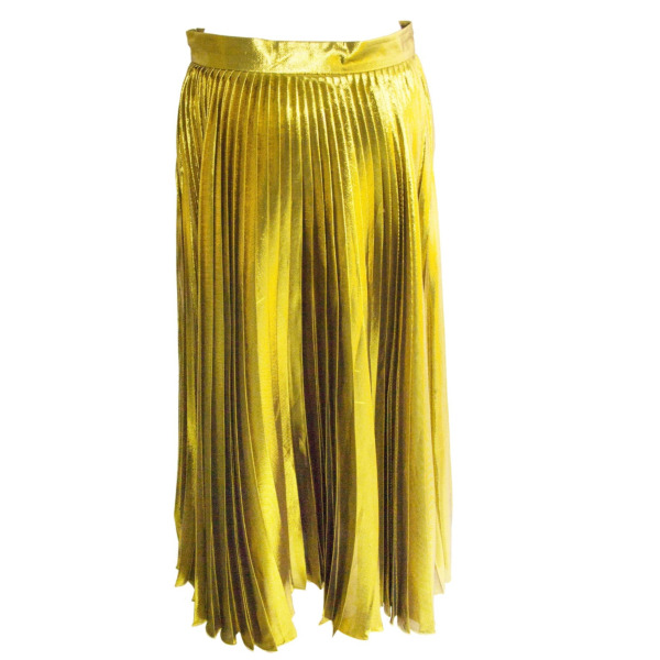 Gucci Gold Pleated Skirt - Size 44 ○ Labellov ○ Buy and