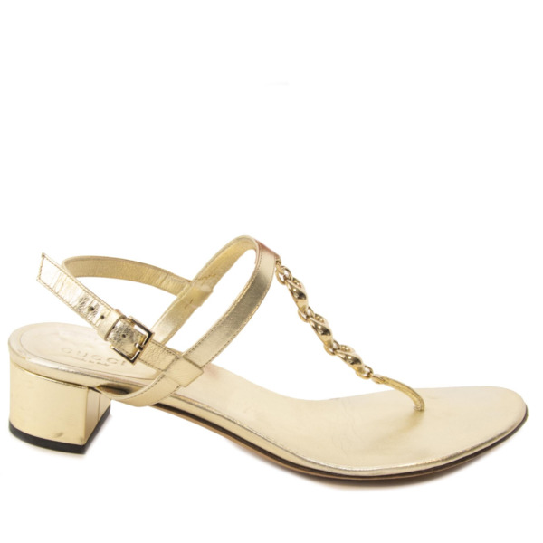 gucci gold sandals heels