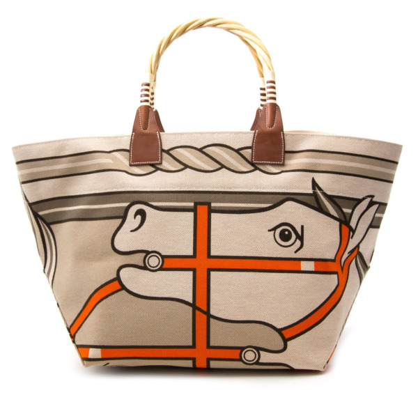 Hermès Equestrian Steeple Canvas Tote Bag Labellov Buy and Sell