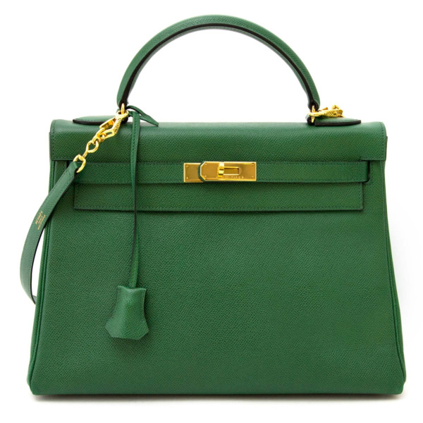 Hermes Kelly 32 Vert Bengal Courchevel Leather Labellov Buy and Sell ...