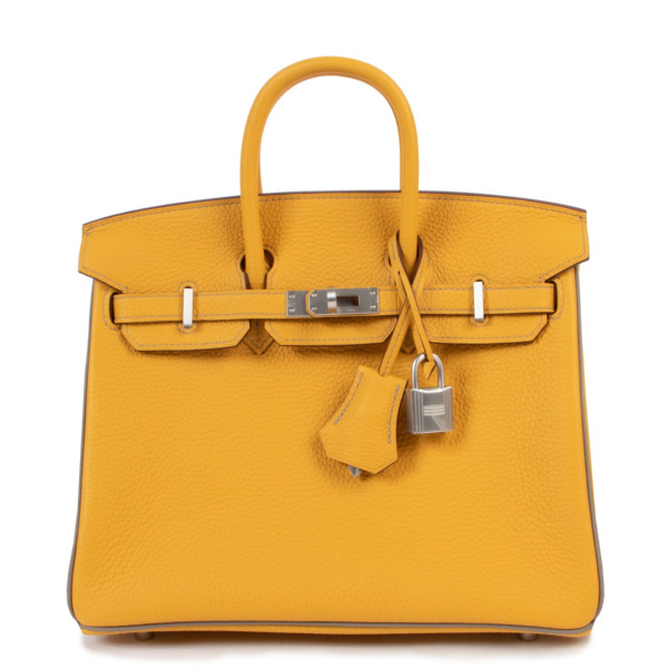 Hermès Birkin 25 HSS Togo Jaune Ambre/Gris Asphalte Brushed PHW ...