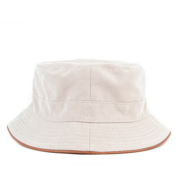 HERMES ホワイトコットンハット サイズ56 HERMES 美品 エルメス パナマハット サイズ56 ベージュ シルバー