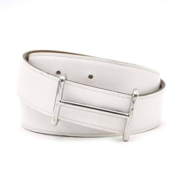 Hermès Reversible White/Gold H Buckle PHW Belt Labellov Buy and Sell