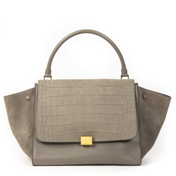 バッグ CELINE Crocodile hand bag Celine Croc Embossed Nubuck Trapeze Bag ○ Labellov ○ Buy