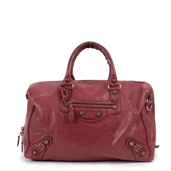 Balenciaga Rose Thulian Giant 12 Polly Boston Bag Labellov Buy and Sell