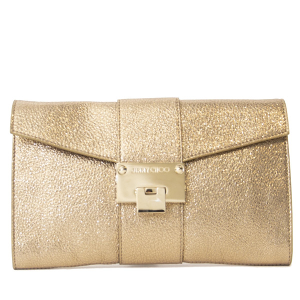 Jimmy Choo Rivera Golden Clutch Labellov Buy and Sell Authentic Luxury