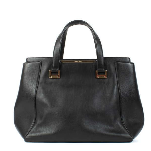 Jimmy choo black leather bag hotsell