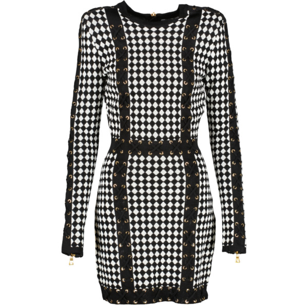 Balmain DF0LD019KH700PA 関税送料込 Balmain Black and White Dress - size 36 ○ Labellov ○ Buy