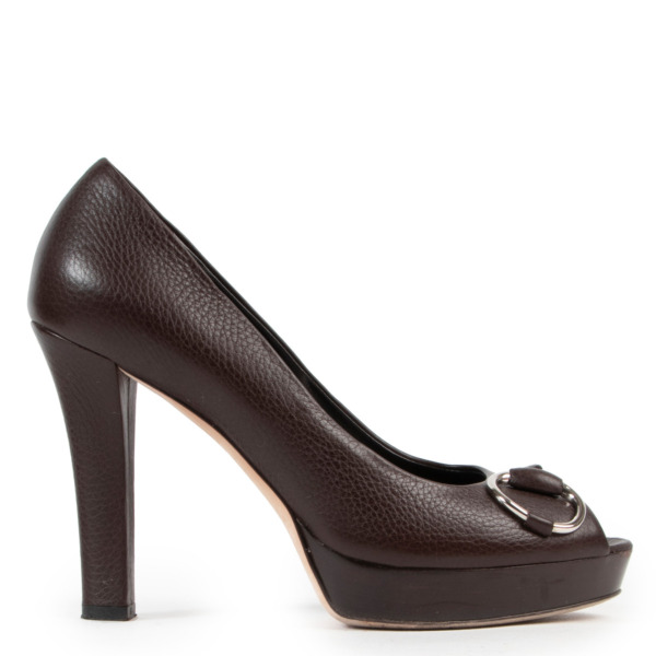 Gucci Chocolate Brown Horsebit Pumps size 37 Labellov Buy and Sell