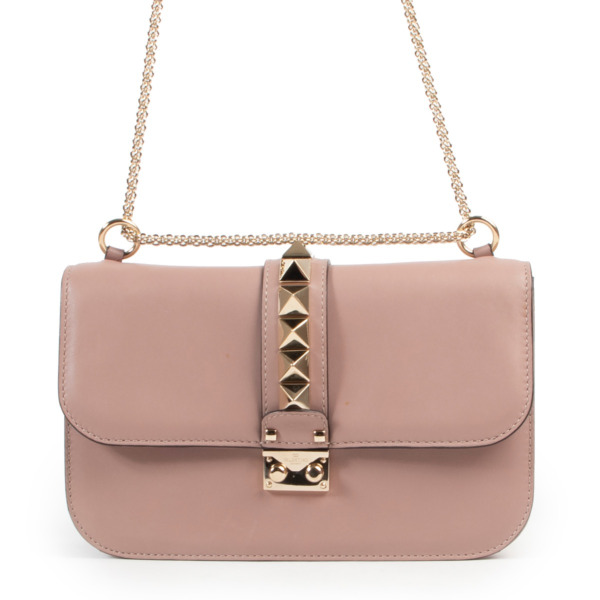Valentino Garavani Blush Pink Medium Glam Lock Crossbody Bag Labellov ...