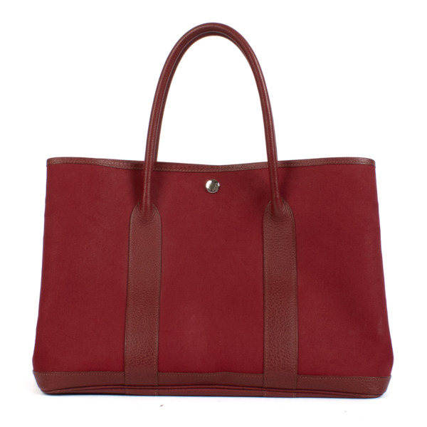 トートバッグ HERMES Garden Party 36 Ecru/Rouge Sellier Hermès Garden Party 36 Verso Rouge Imperial/Tosca Toile