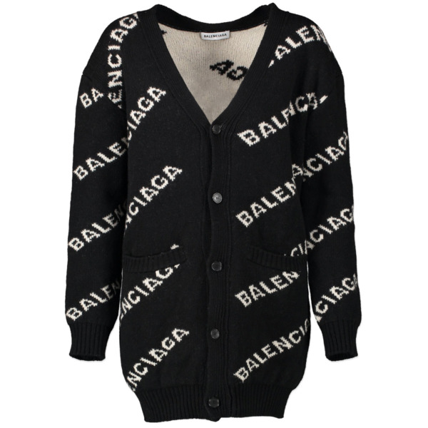 激安の Cardigan Logo Black Balenciaga - Buy ○ Labellov ○ 36 size トップス