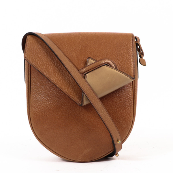 Delvaux Cognac Pebbled Leather Shoulder Bag ○ Labellov Delvaux Cognac Pebbled Leather Shoulder Bag ○ Labellov