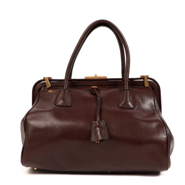 Prada Brown Leather Doctor Bag Labellov Buy and Sell Authentic Luxury