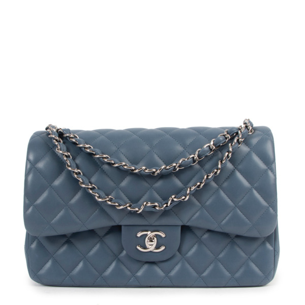 Chanel Classic Jumbo Single Flap 20B Denim with silver hardware