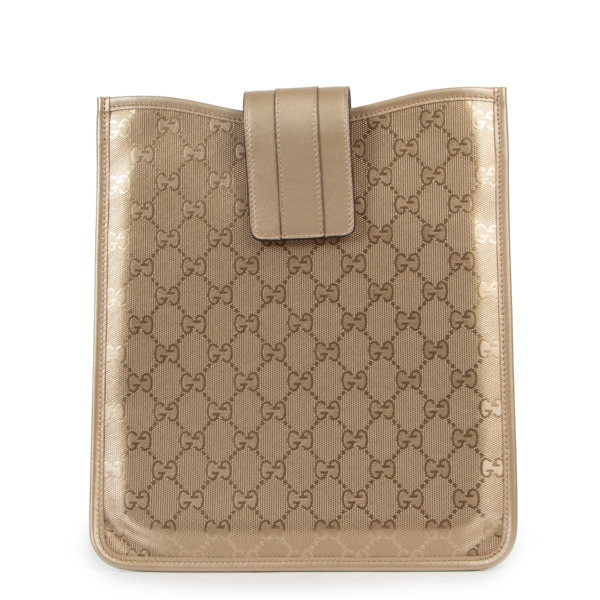Gucci Gold Monogram Canvas Ipad Case ○ Labellov ○ Buy and Sell