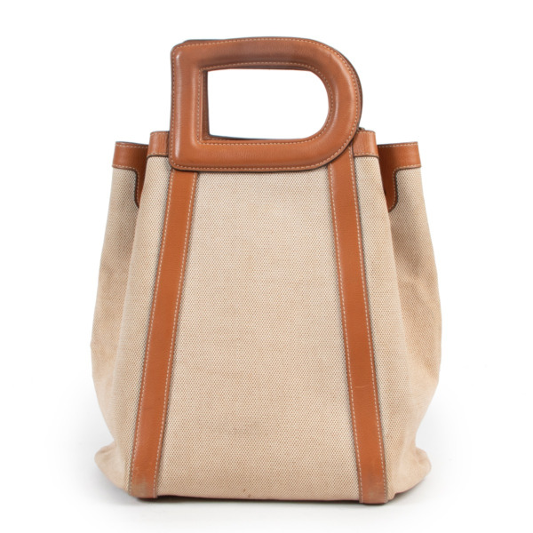 Delvaux Camel Canvas Caraibes Shoulder Bag ○ Labellov