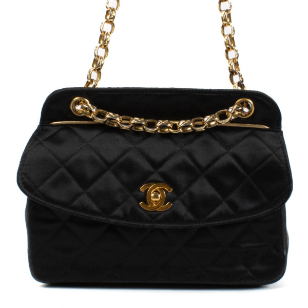 Chanel Black Quilted Satin Bijoux Chain Mini Flap Bag ○ Labellov