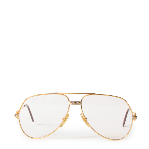 Cartier Santos Vendome Vintage Gold Aviator Optical Glasses