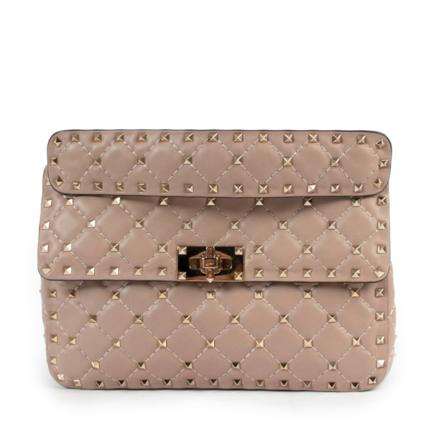 Valentino Garavani Poudre Medium Rockstud Spike Nappa Handbag