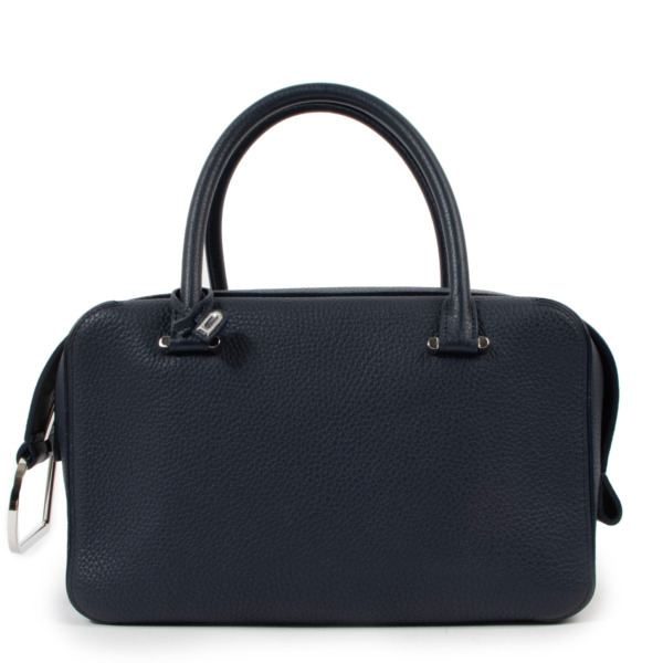 Delvaux Cool Box MM Navy Blue Taurillon Soft Labellov Buy and Sell Authentic Luxury