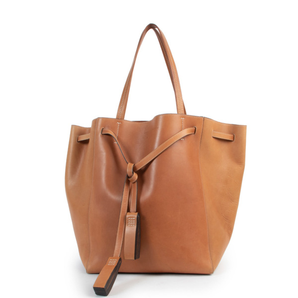 Céline Cognac Cabas Phantom Tote Shoulder Bag Labellov Buy and Sell ...