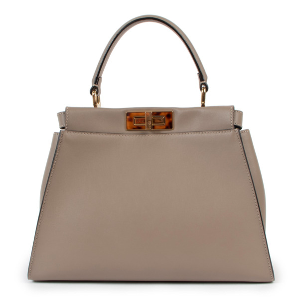 Fendi Peekaboo Medium Dove Grey Handbag Labellov Buy and Sell Authentic ...