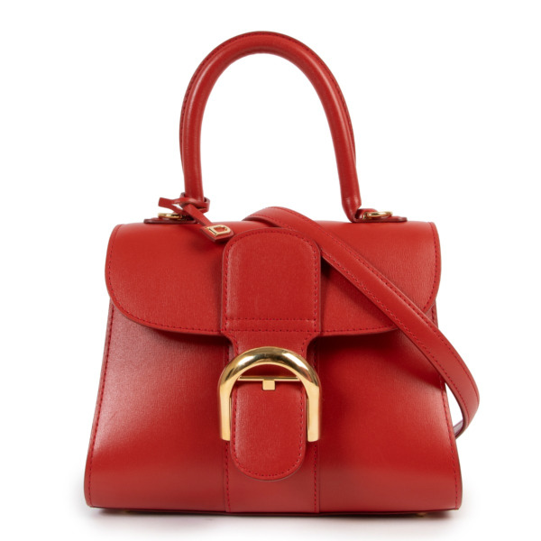 Delvaux Brillant Mini Lipstick Red Box Calf Handbag