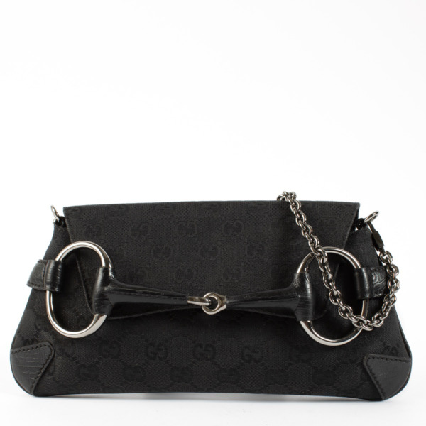 【2024秋冬新作】 Gucci Black GG Canvas Horsebit Chain Bag ○ Labellov ○ Buy バッグ