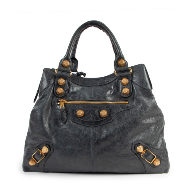 Buy Balenciaga Beige Leather Giant 12 Gold Motocross City