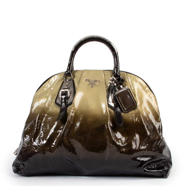 Prada Brown Ombre Patent Leather Handbag ○ Labellov ○ Buy and