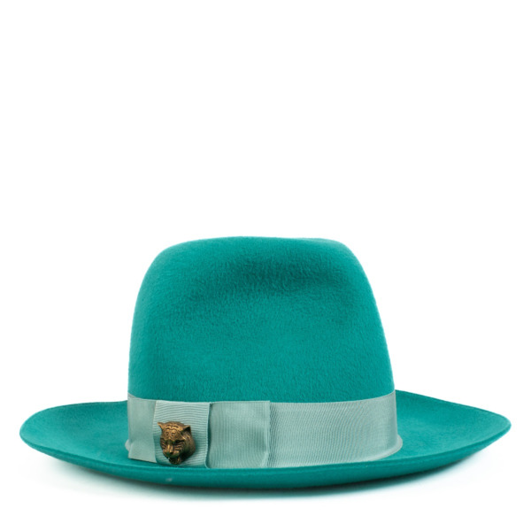 Gucci Blue Rabbit Felt Tiger Head Hat ○ Labellov ○ Buy and