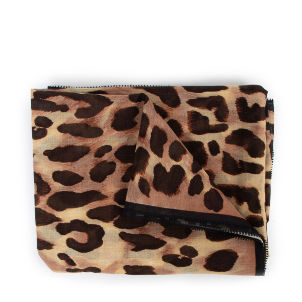 Fendi FF Leopard Cotton Scarf ○ Labellov ○ Buy and Sell