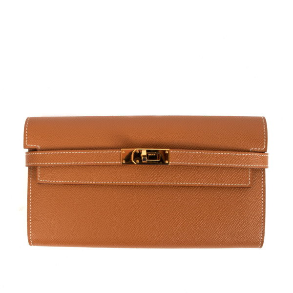 Hermès Gold Epsom Kelly Classic Wallet Labellov Buy and Sell Authentic
