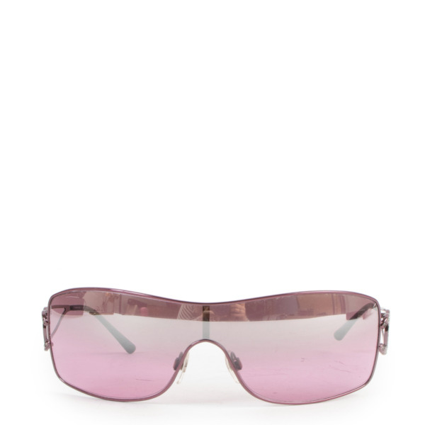 Chanel Purple Gradient Swarovski Crystal CC Logo Sunglasses