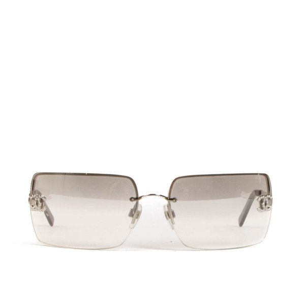 Chanel Silver 4092 CC Rhinestone Sunglasses ○ Labellov
