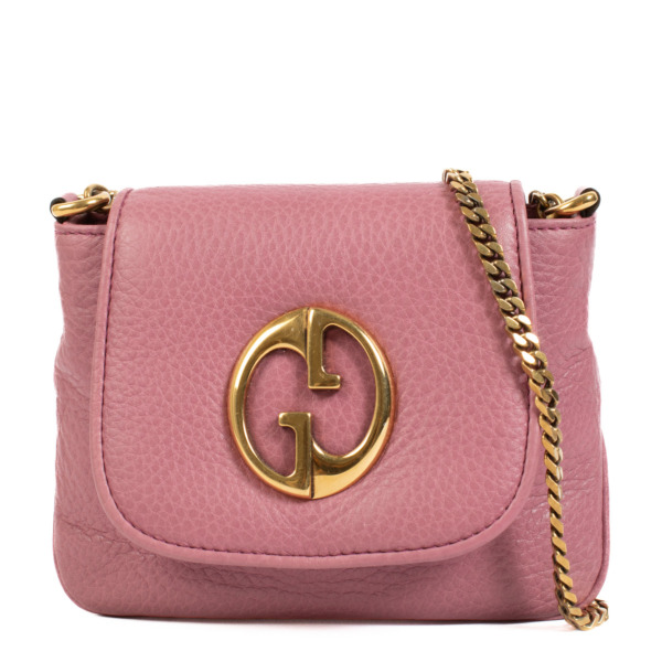 Gucci Pink Leather Blondie 1973 Mini Crossbody Bag