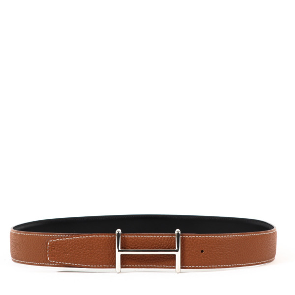 Hermès Gold and Black Reversible Belt - size 85 ○ Labellov